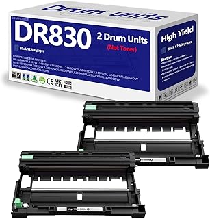 DR830 Drum Unit Compatible Replacement for Brother DR-830 drum DCP-L2640DW Compatible for tn830 Drum HL-L2460DW HL-L2405W HL-L2480DW MFC-L2820DW MFC-L2807DW HL-L2865DW MFC-L2900DW Printer 2 pack