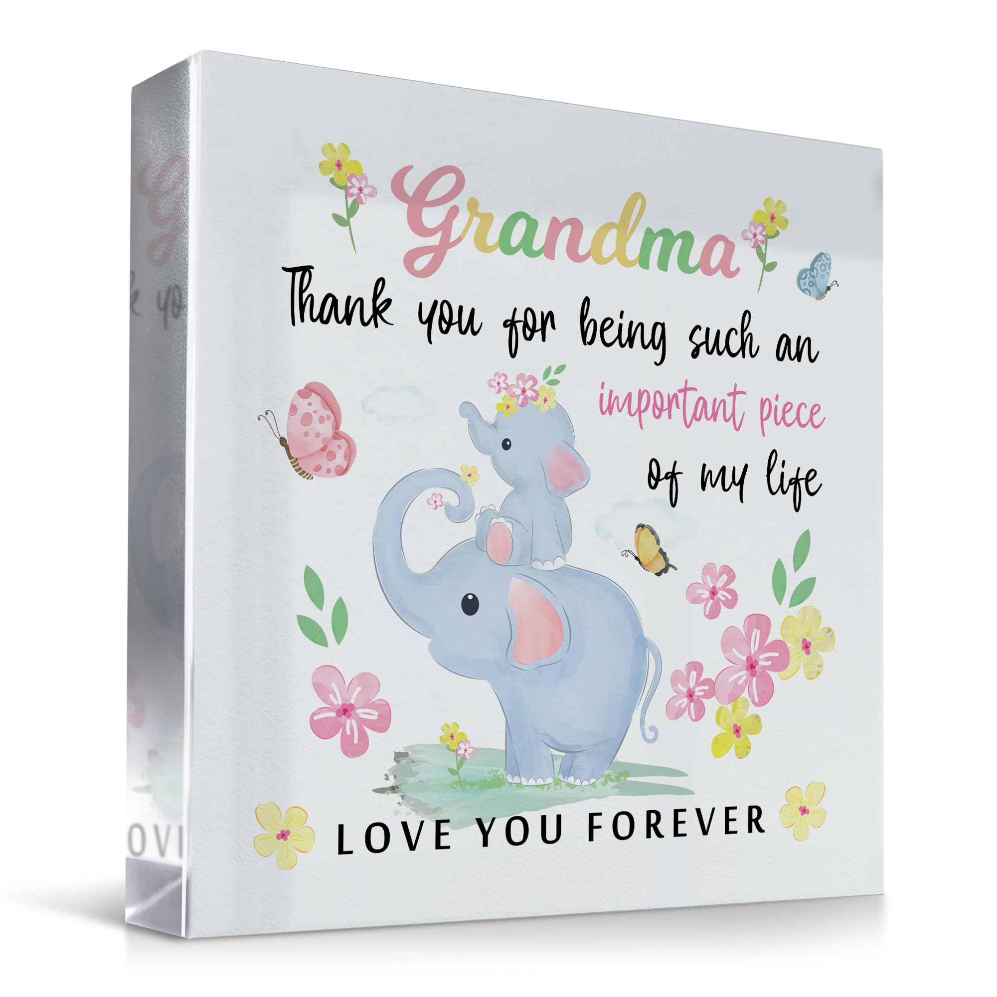 Red Ocean Adorable for Grandma Acrylic Plaque Grandma Presents for Birthday Christmas From Granddaughter Grandson Grandchildren Thank You Keepsake