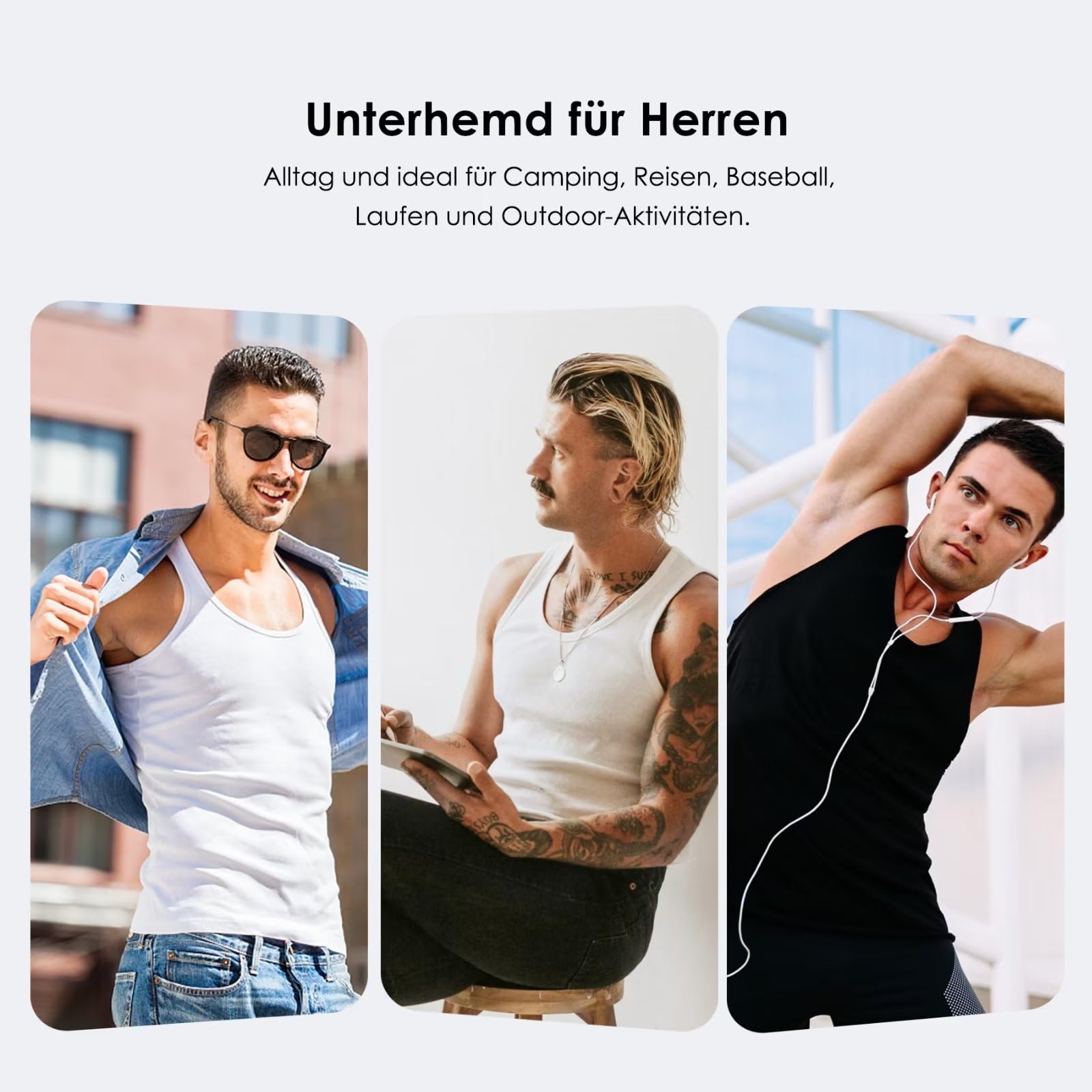 YouShow Camiseta Tirantes Hombre Pack de 3/5 de Algodón 100% Camisetas sin Mangas Deportivas más Colores S-5XL