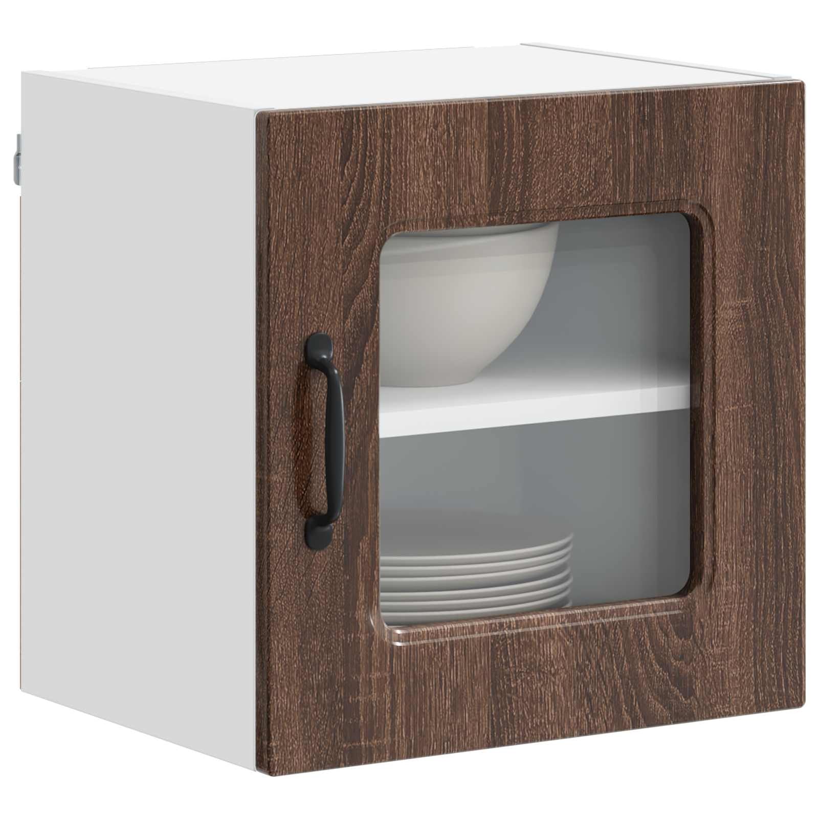 ATOMSTACK MAKER Set di 2 armadietti da cucina (40 x 31 x 40 cm, effetto rovere marrone), armadio da parete in legno di alta qualità con portata di 120 kg, design moderno per cucina e interni, facile