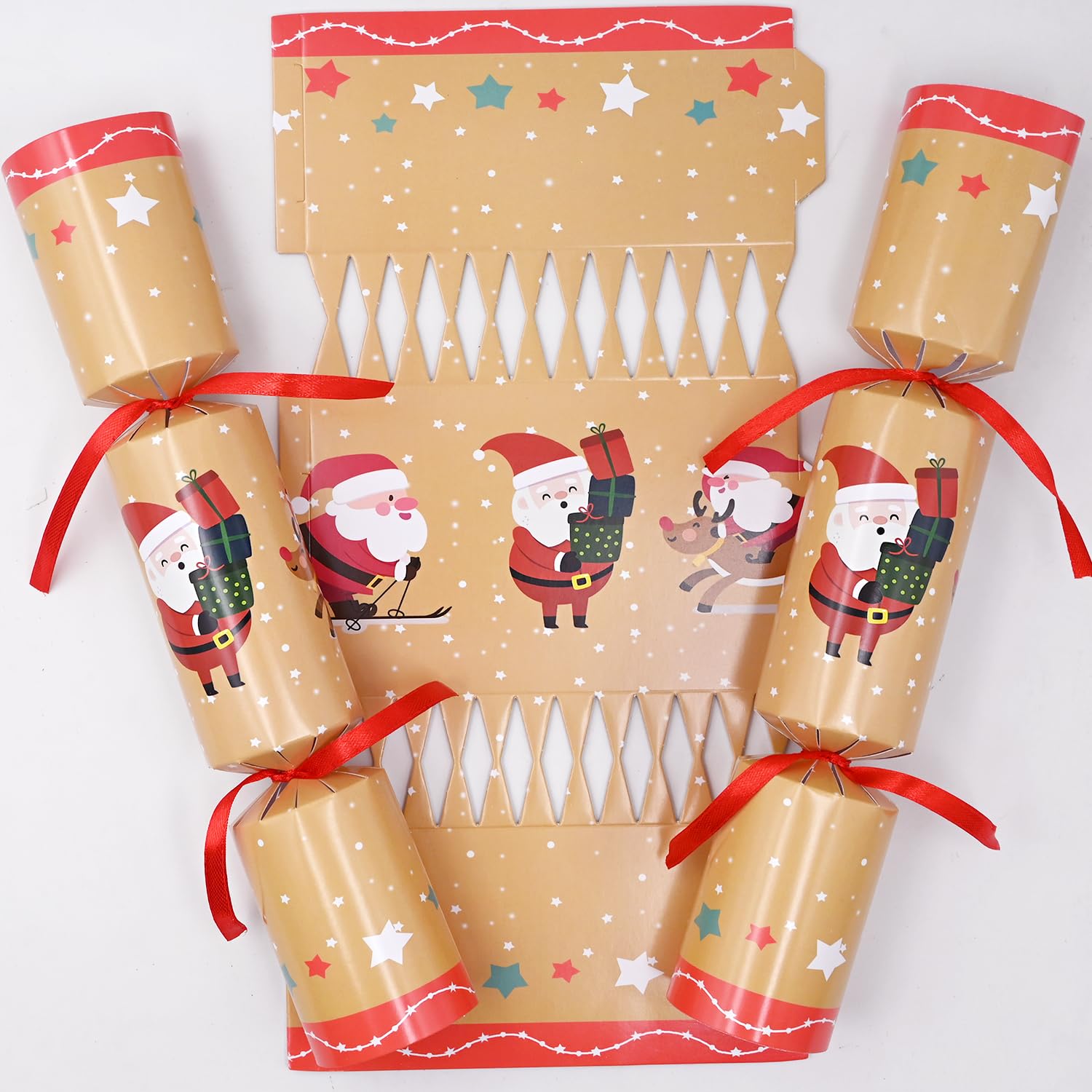 Gyoungt 10 Pack Cute Santa Chritmas Crackers