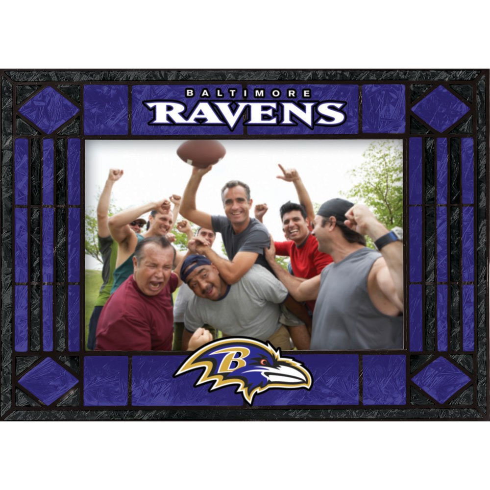 Baltimore Ravens Art Glass Horizontal Frame