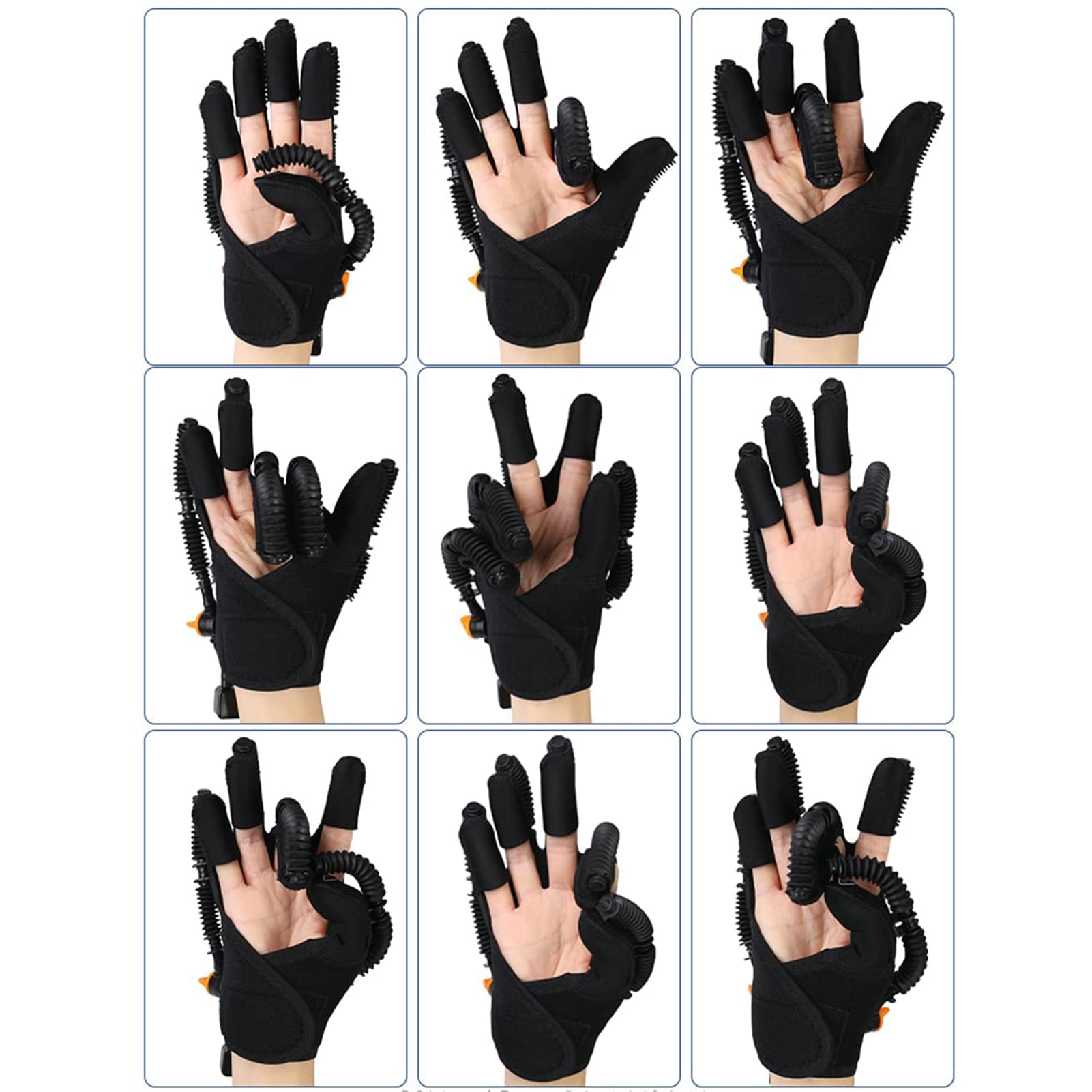 Flexión y extensión de Dedos, ejercitador de Entrenamiento Manual Rehabilitación de Cinco Dedos Guantes de Entrenamiento de Dedos Férula de Mano Funcional para L