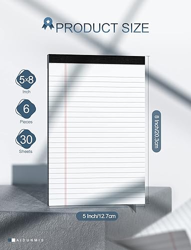 Miniatura 2 de Bloc de notas legales de 5 x 8 pulgadas para oficina, bloc de notas de 5 x 8 pulgadas para el trabajo, papel de 80 GSM, bloc de notas con rayas