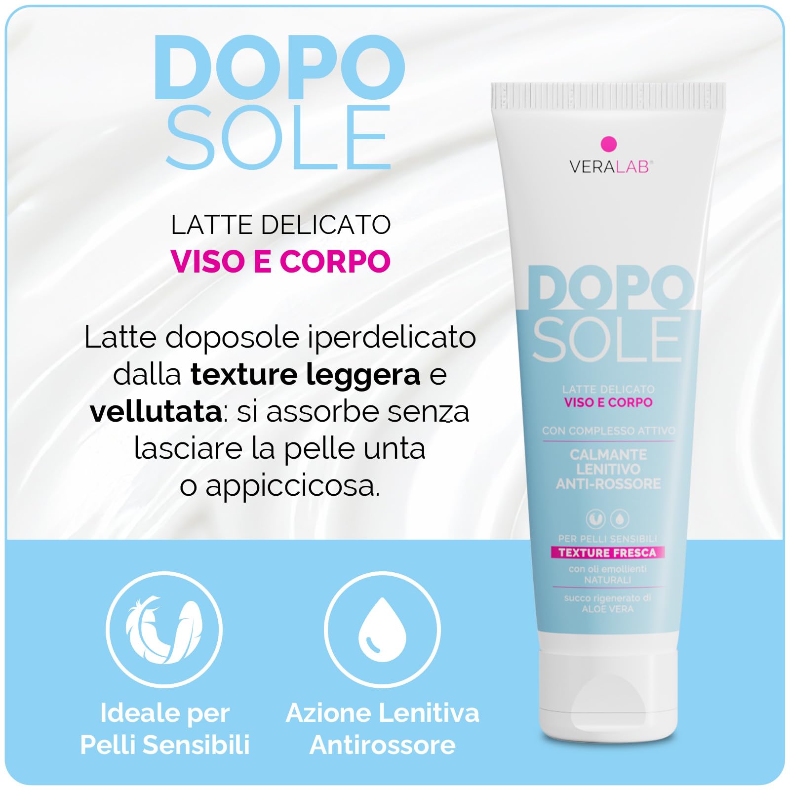 Veralab Kit Solari Protezione Completa, Parasole SPF50 100ml + Doposole 100ml + Pochette Mare - Kit Esclusiva Amazon
