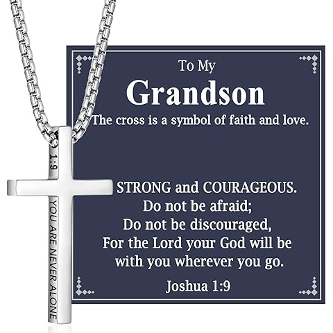 Cross Necklace Gifts for Teen Boys Christian Religious Gift for Boys on Birthday Ch...