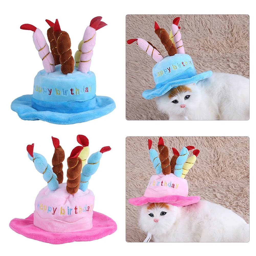Happy Torta Cappello Per Cane Gatto Da Compleanno Pet Costume Da Compagnia Cappello Da Compagnia Per Animale Domestici Funny Dress Up Party Pet(rosa)