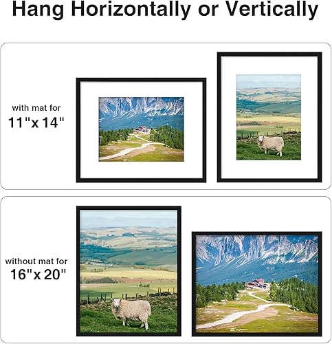 Vista 267 de Vittanly - Juego de 9 portarretratos, plexiglás resistente a rupturas, exhibe fotos de 12 x 12 pulgadas o, con paspartú, de 8 x 8 pulgadas, marcos