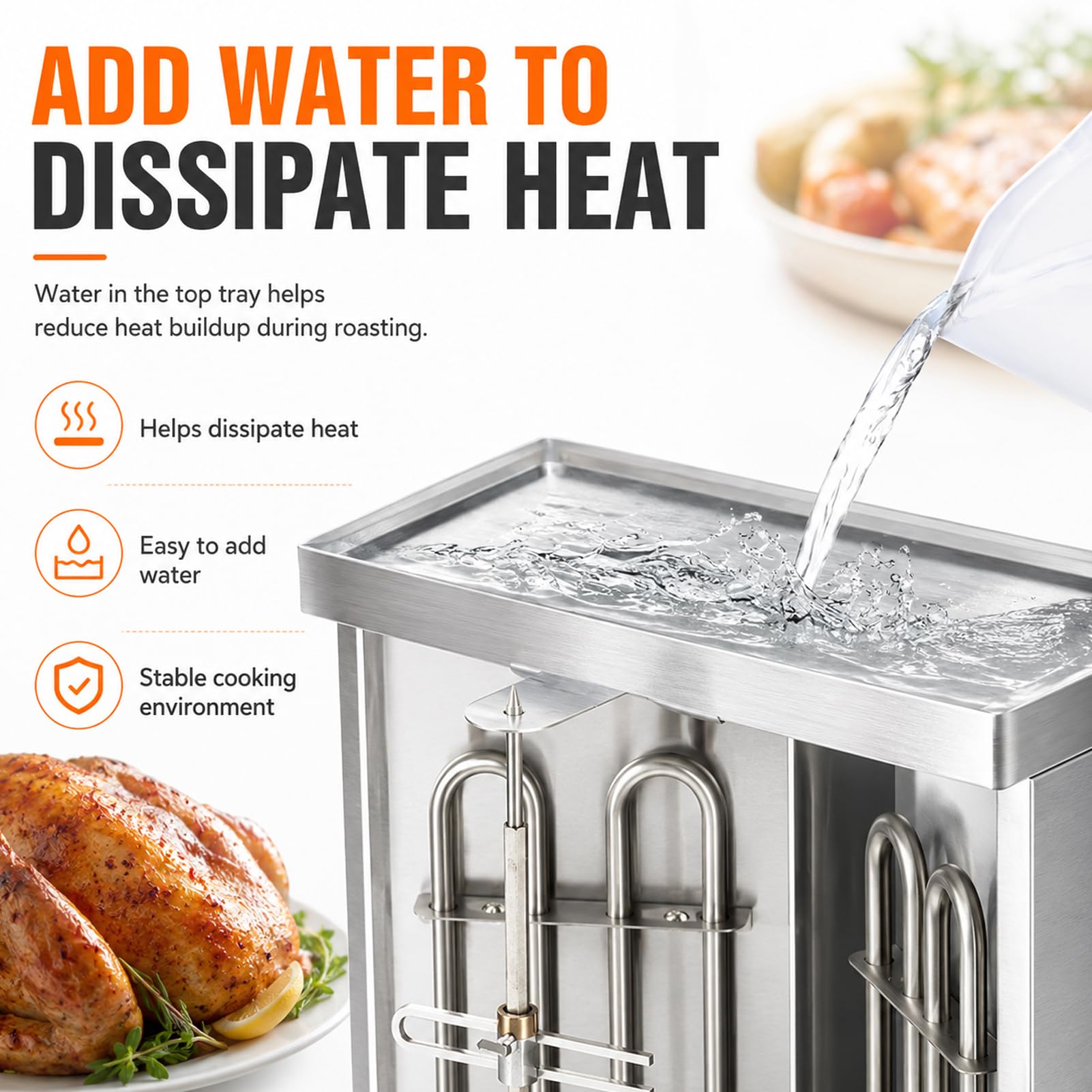 Grill Kebab Döner Elettrico 3000W Forno Verticale 360° 50–300°C Gyros Acciaio Inox Macchina Shawarma 2 Resistenze per Carne Uso Domestico e Professionale
