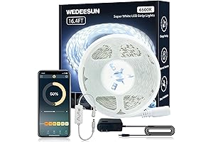 Super Bright White LED Light Strip 16.4ft Music Sync Dimmable