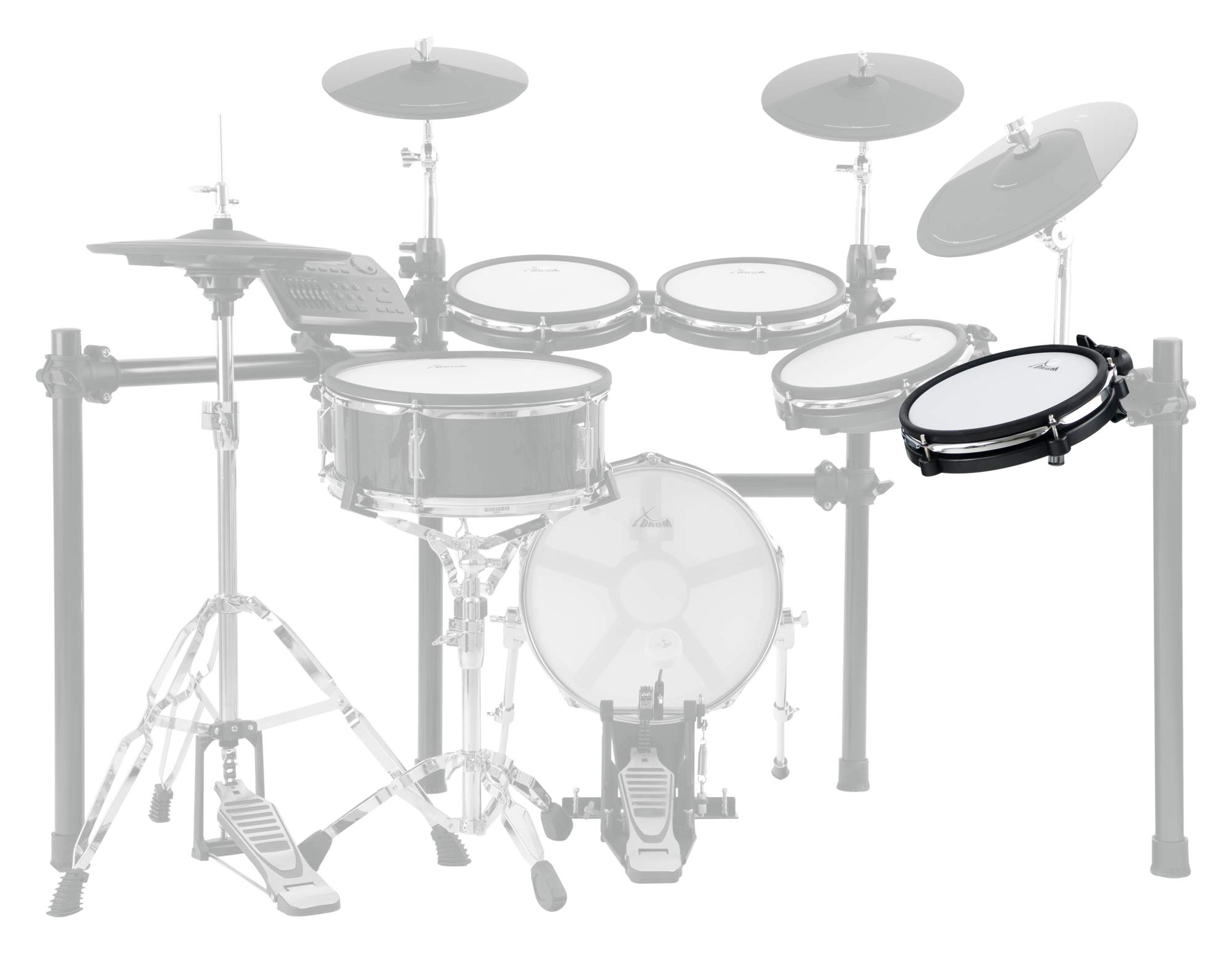 XDrum DD-650 Add-On Set, Pad Mesh 10", Pelle in tessuto a doppio strato | Sensazione di gioco naturale, risposta autentica, rebound realistico, Pelle sostituibile, Funzione Rim Shot, Peso: 1, 1 kg