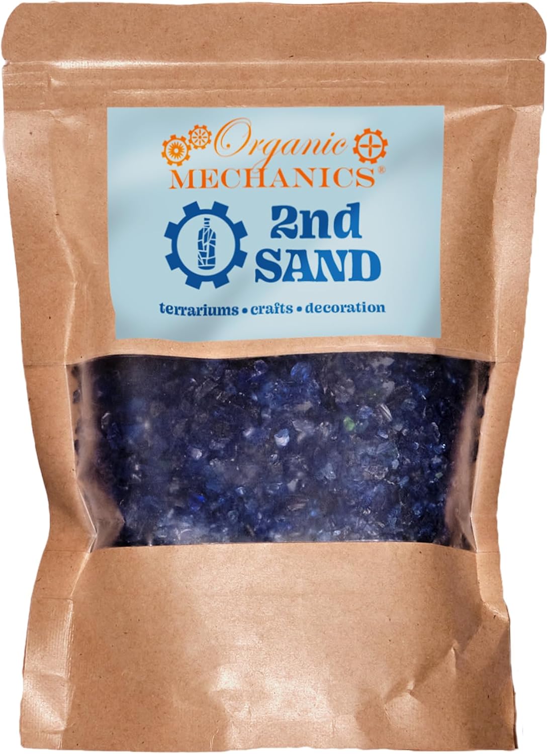 Organic Mechanics 2nd Sand - Emerald Green Recycled Glass, 1lb - Eco-Friendly Filler for Terrariums, Décor, Planters & DIY Art - Made from Crushed Bottles - Sustainable & Handcrafted in USA