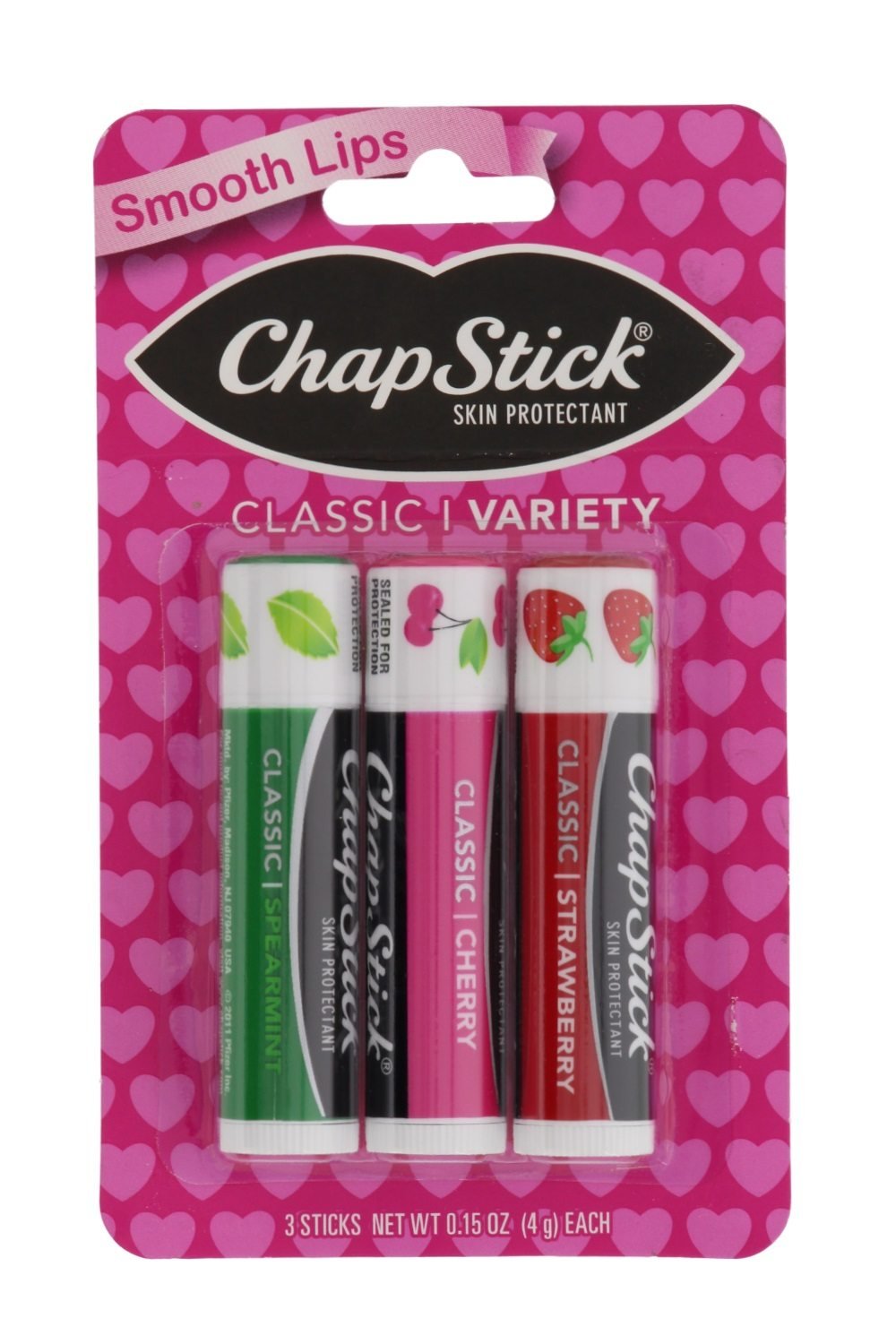 ChapStick Classic Variety 3 ct Spearmint Cherry and Strawberry