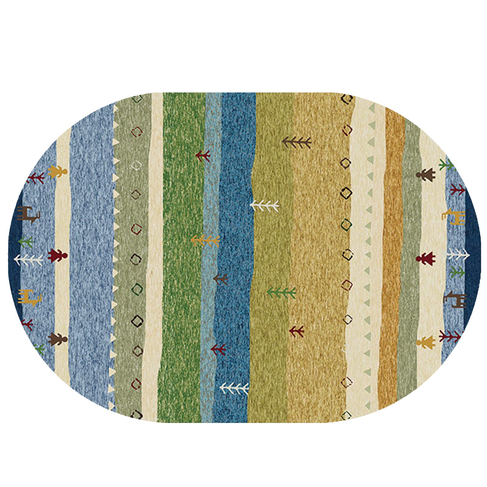 Tapis de salon ovale Rururug pour sécuriser et décorer les sols glissants
