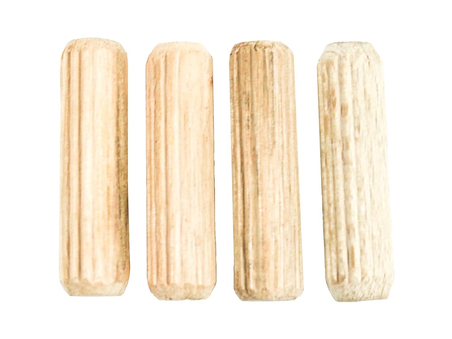 Berta 500-Pack, 5/16" x 1 1/2" (8 mm x 40 mm) Wooden Dowel Pins, Straight Dowel Rods Made of Hard Wood, Fluted Wood Dowel Plugs with Beveled Ends Tapered for Easy Insertion, for Woodworking (500)
