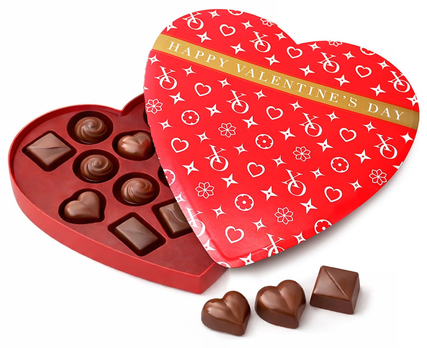 Valentine’s Day Milk Chocolate Heart Gift Box – Assorted Premium Chocolates, Elegant Heart-Shaped Box, Perfect Valentine’s Gift for Her or Him