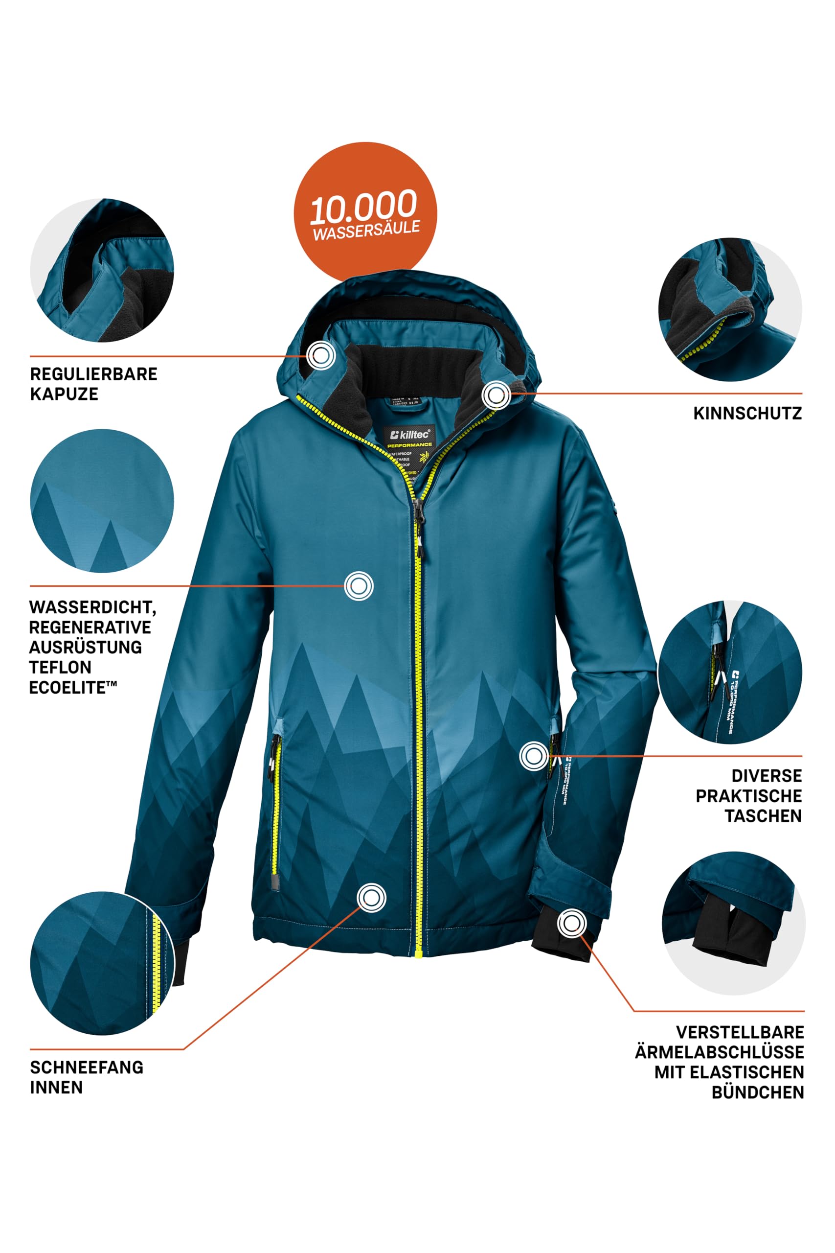 Killtec KSW 383 Bys Ski Jacket Chaqueta de esquí funcional con capucha y paranieves Niños