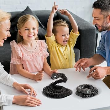 Joycabin 3D Printed Animals, 3D Printed Snake Fidget Toy, Articular Mobility 3D Printed Animal, Fidget Mini Animals Toy Articular Mobility Toys for Adults and Kids Autism/ADHD (60cm - Black)