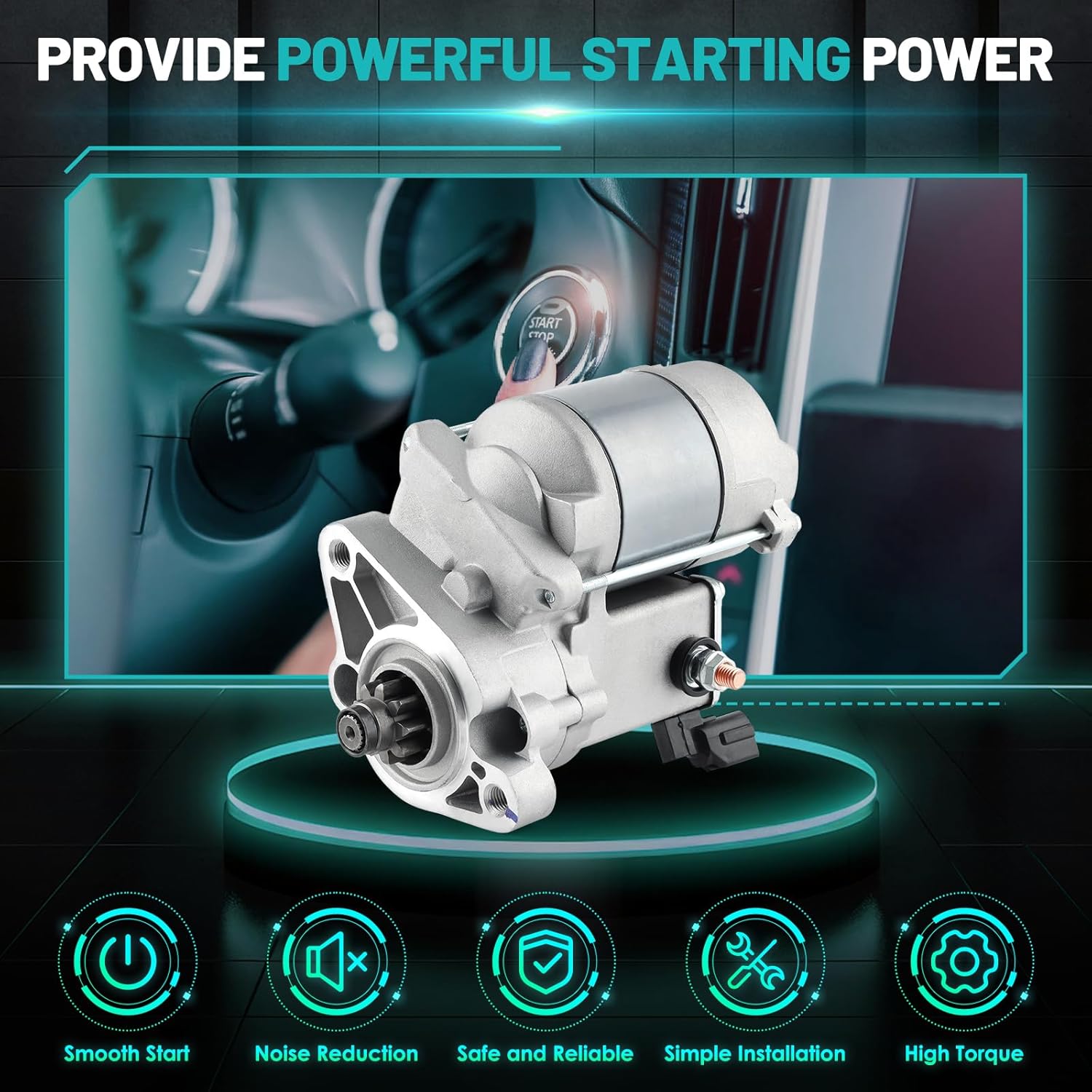 17671 Starter Motor Fit for Toyota Tacoma 1995-2004, Tundra 2000-2004, 4Runner 1996-2001, T100 1995-1998 3.4L Automotive Replacement Starter#281006205084, 2810062050, 17707 Engine Starters