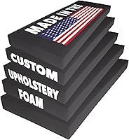 Foamma Custom Cut-to-Size Charcoal Upholstery Foam - High/Medium Density Polyurethane Cushions for Chairs, Couches, DIY Projects