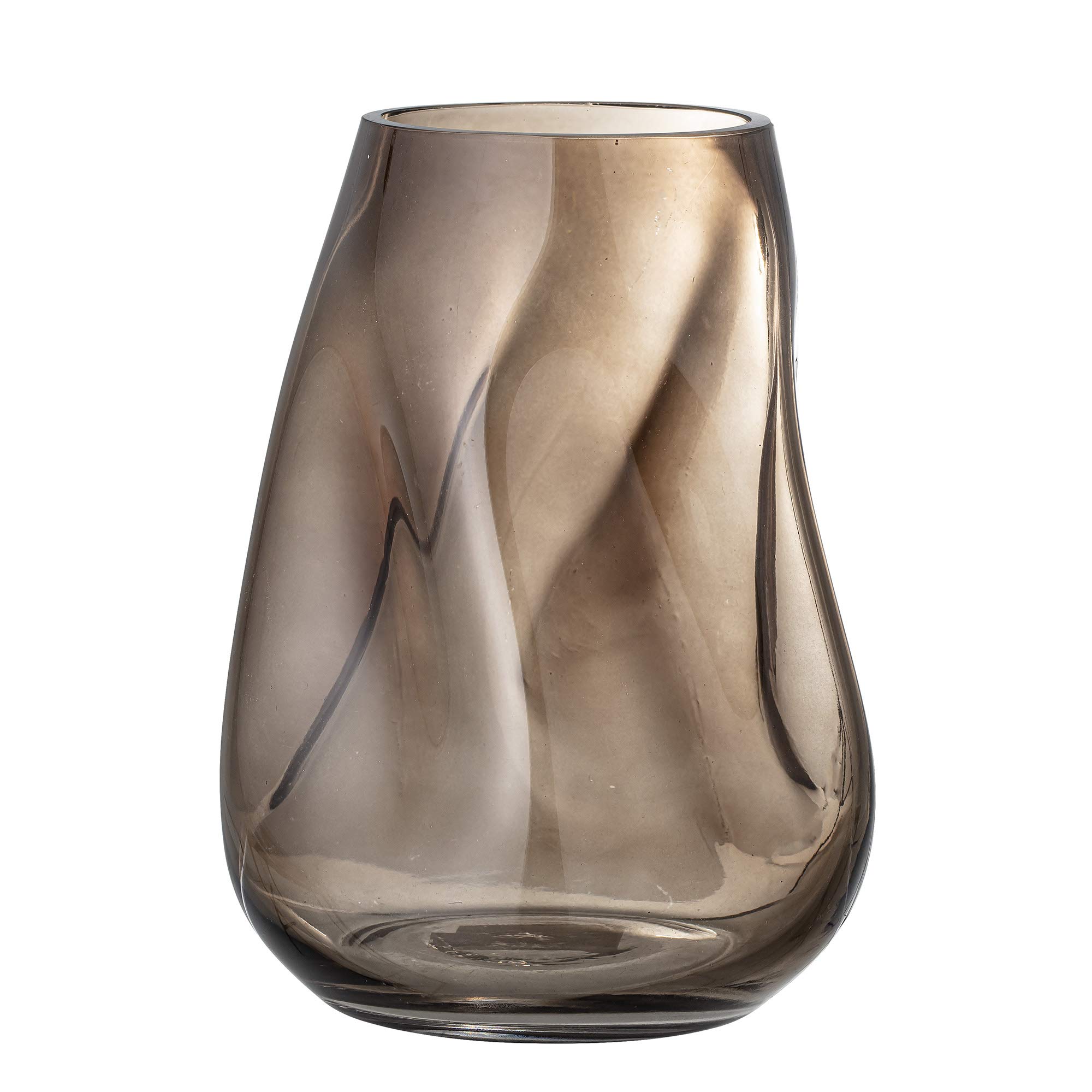 Bloomingville Vase Ingolf aus Glas in der Farbe Braun, Größe: 26x18x19 cm, 82048946