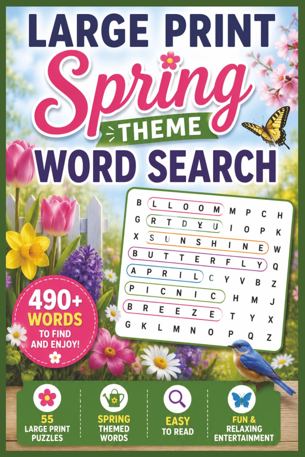 Large Print Spring Theme Word Search