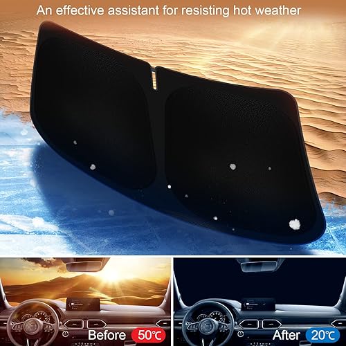 Miniatura 2 de Parasol para parabrisas de automóvil compatible con Mazda CX-5 CX5 CX5 2017 2018 2019 2020 2021 2022 2023