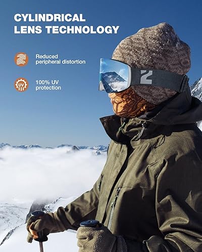 Miniatura 10 de ZIONOR X11 - Goggles magnéticos para esquiar, cilíndricos, para snowboard, para hombres y mujeres