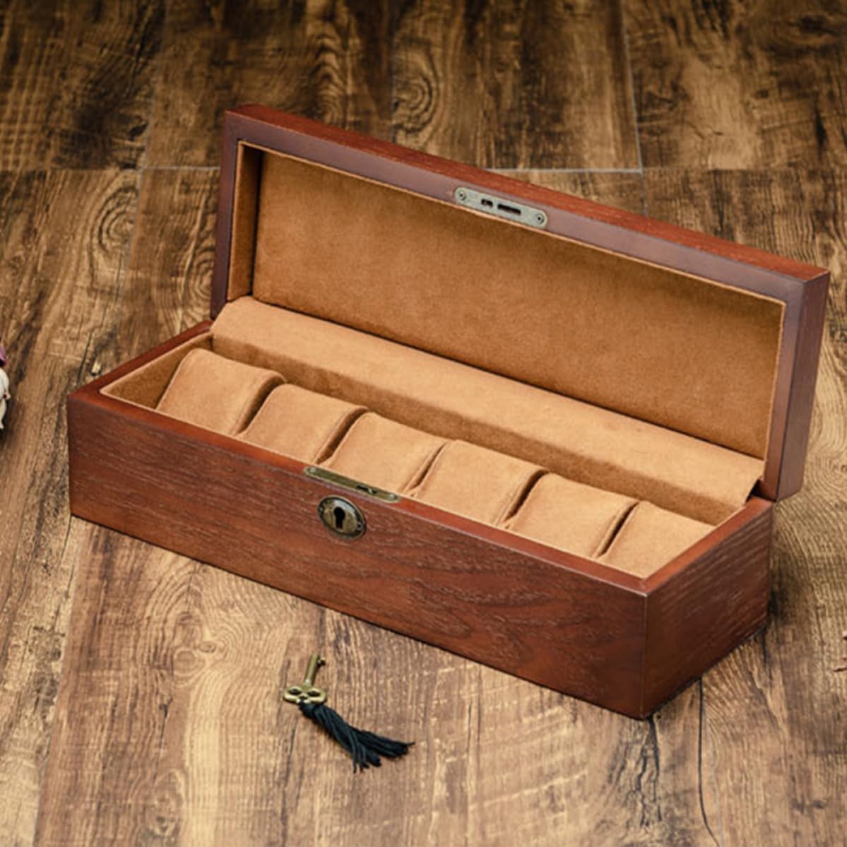 Uhrenbox Schmuckkästchen Braun 1 Stück mit Einzelteilung Schützt Uhr und Schmuck vor Kratzern Dekorative Aufbewahrungs und Displaybox