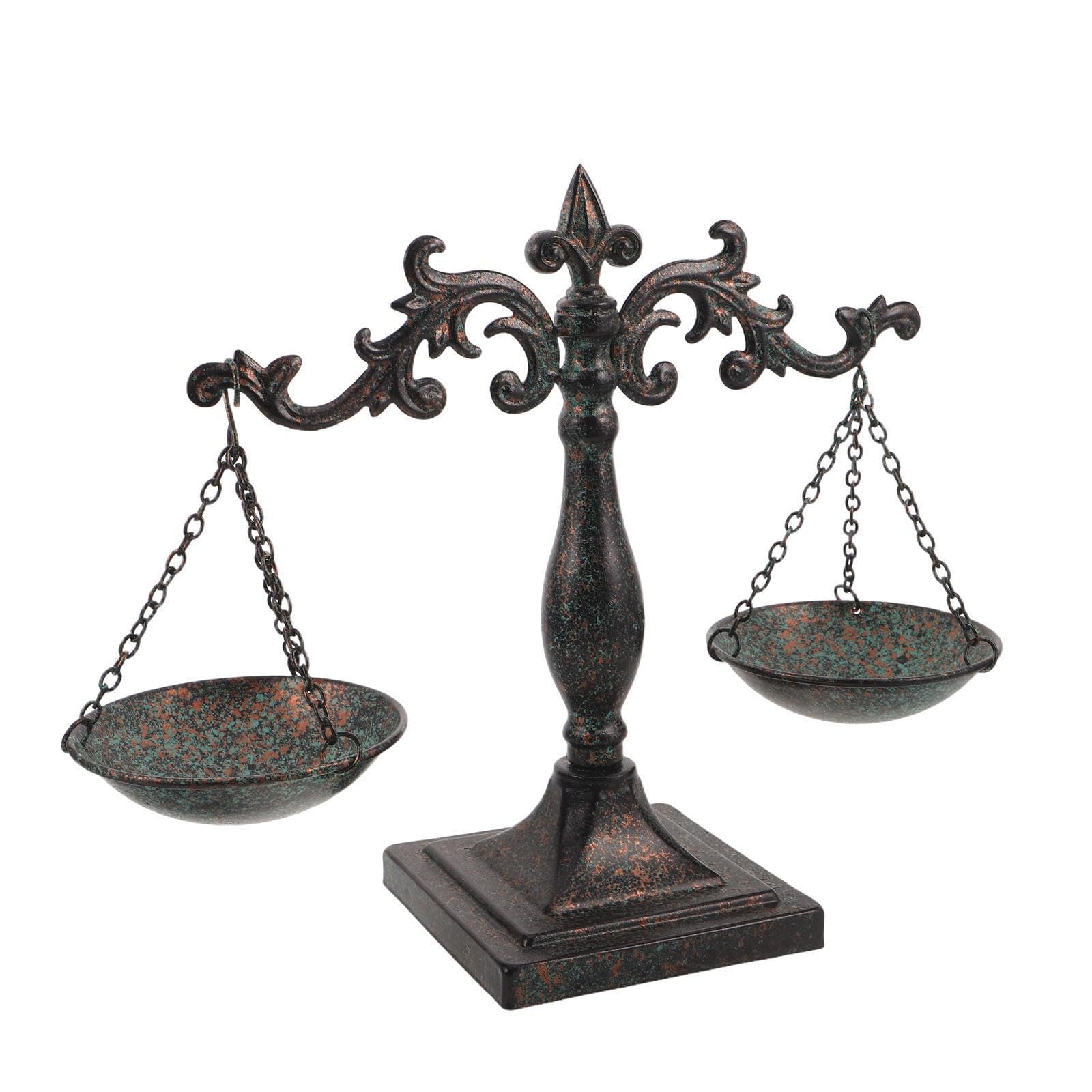 Levemolo Balanza Metálica Clásica de Hierro Diseño Europeo Antiguo, Adorno Vintage para Decoración de Mesa de Abogado en Oficina o Entrada