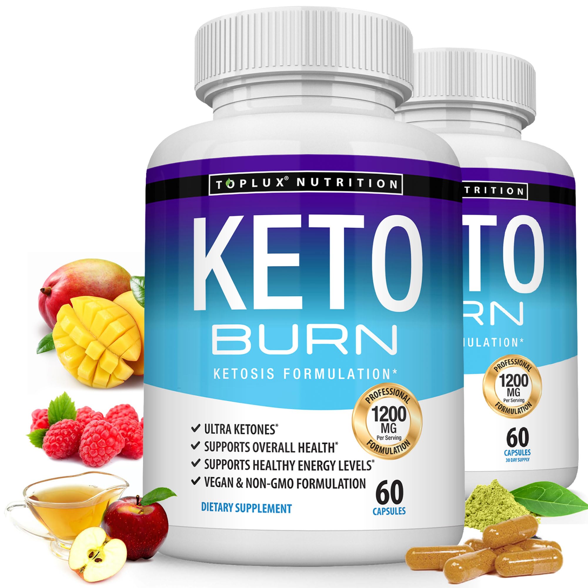 Keto Burn Pills Ketosis - 1200 Mg Ultra Advanced Natural Ketogenic Using Ketone Diet Support Energy Focus Men Women 60 Capsules V2
