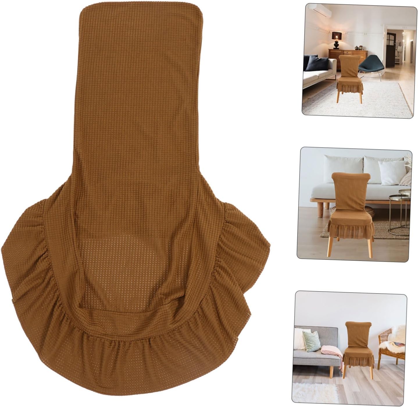 Ciieeo Elastic Waterproof Plaid Chair Covers Set 6 Pieces for Dining Room Easy to Install Chair Sleeves Elastic Edges for Upholstery