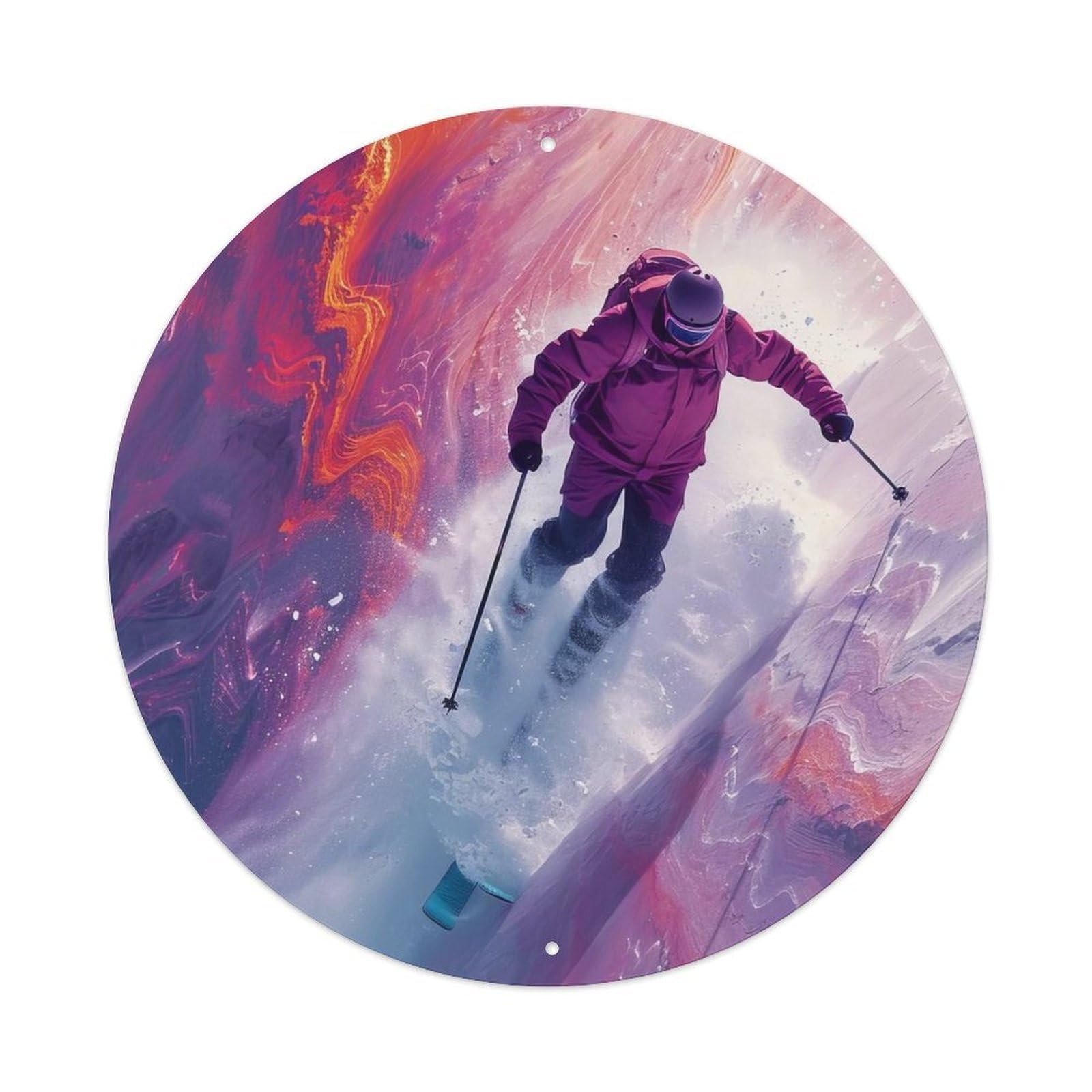 Extreme Sports Purple Storm Ski Challenge Vintage Metal Tin Sign Plaque