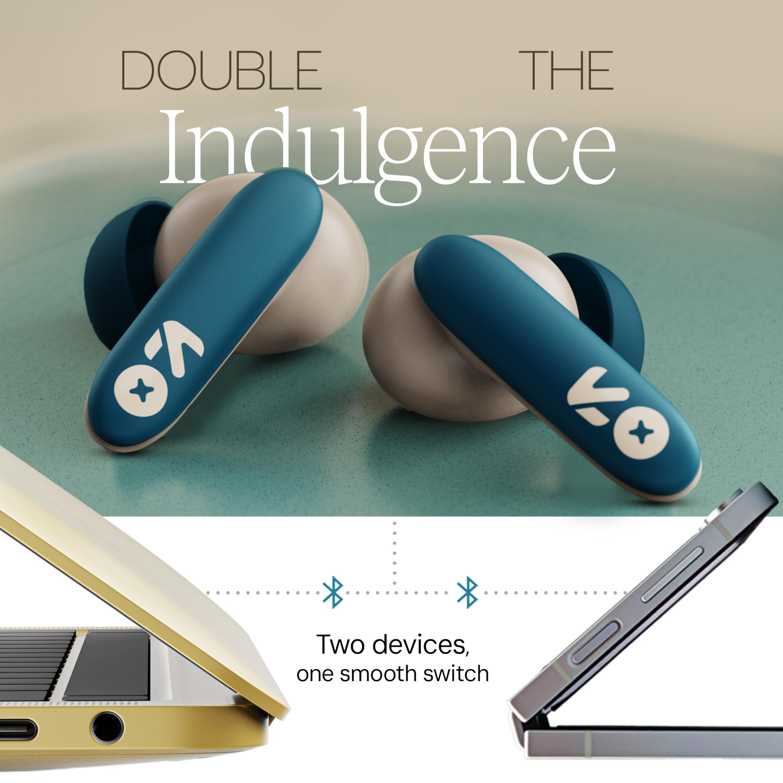 GOBOULT Y1 v2.0 Ear Buds Wireless with 60H Playtime, Zen Quad Mic ENC, 45ms Low Latency, Touch Contorl, Dual Device Pairing, Bluetooth 6.0, 13mm Bass Driver Earbud TWS Wireless Earphone (Blue Teal) — Amazon image 8