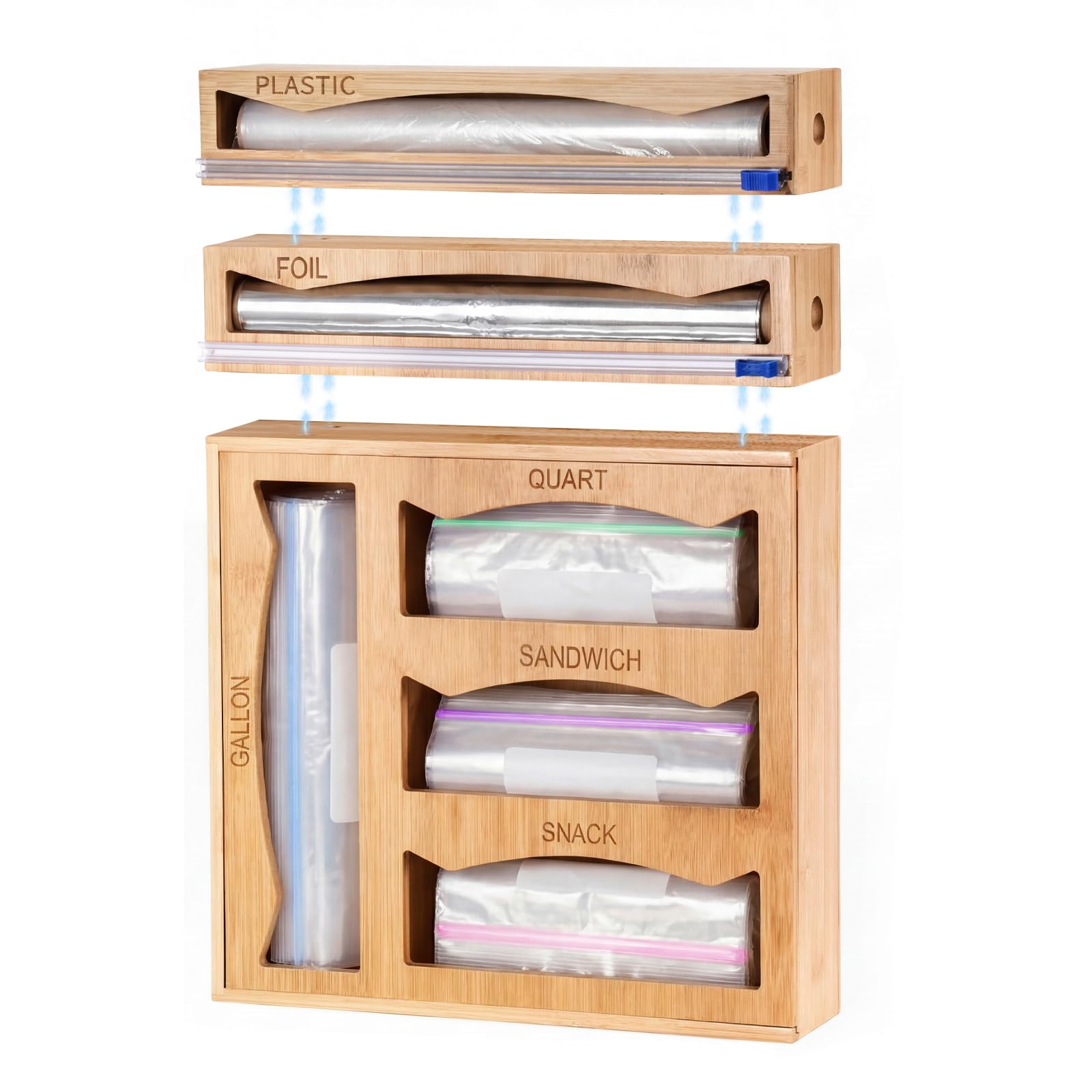 Photo 1 of pollilar 6-in-1 Bamboo Kitchen Drawer Organizer