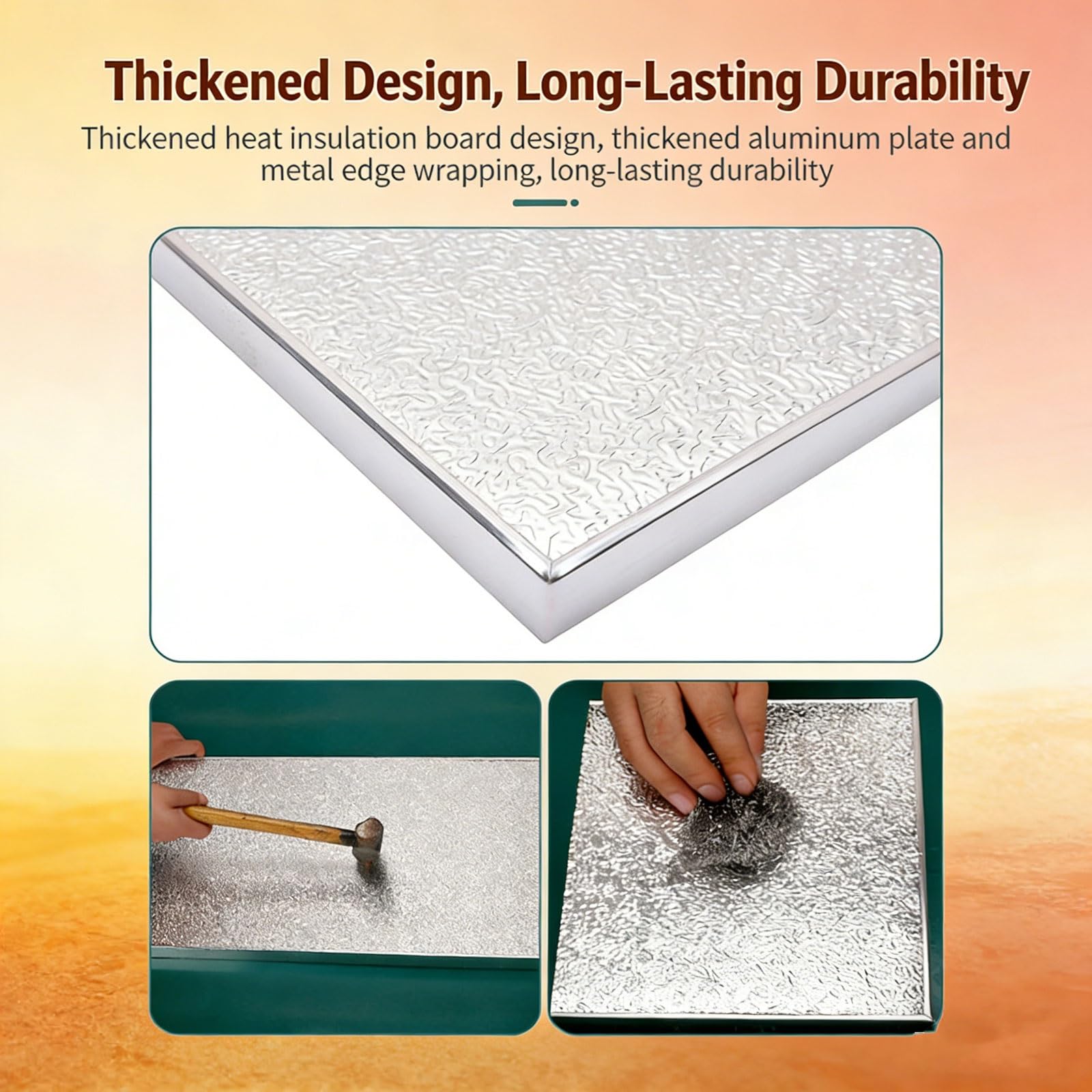 Tappetino Protettivo Termico Magnetico in Lamina di Alluminio per Cucina, 60x80 cm, per Forno, armadietti e Frigorifero. Tavoletta Anti-Calore per Cucinare e per Uso Domestico.