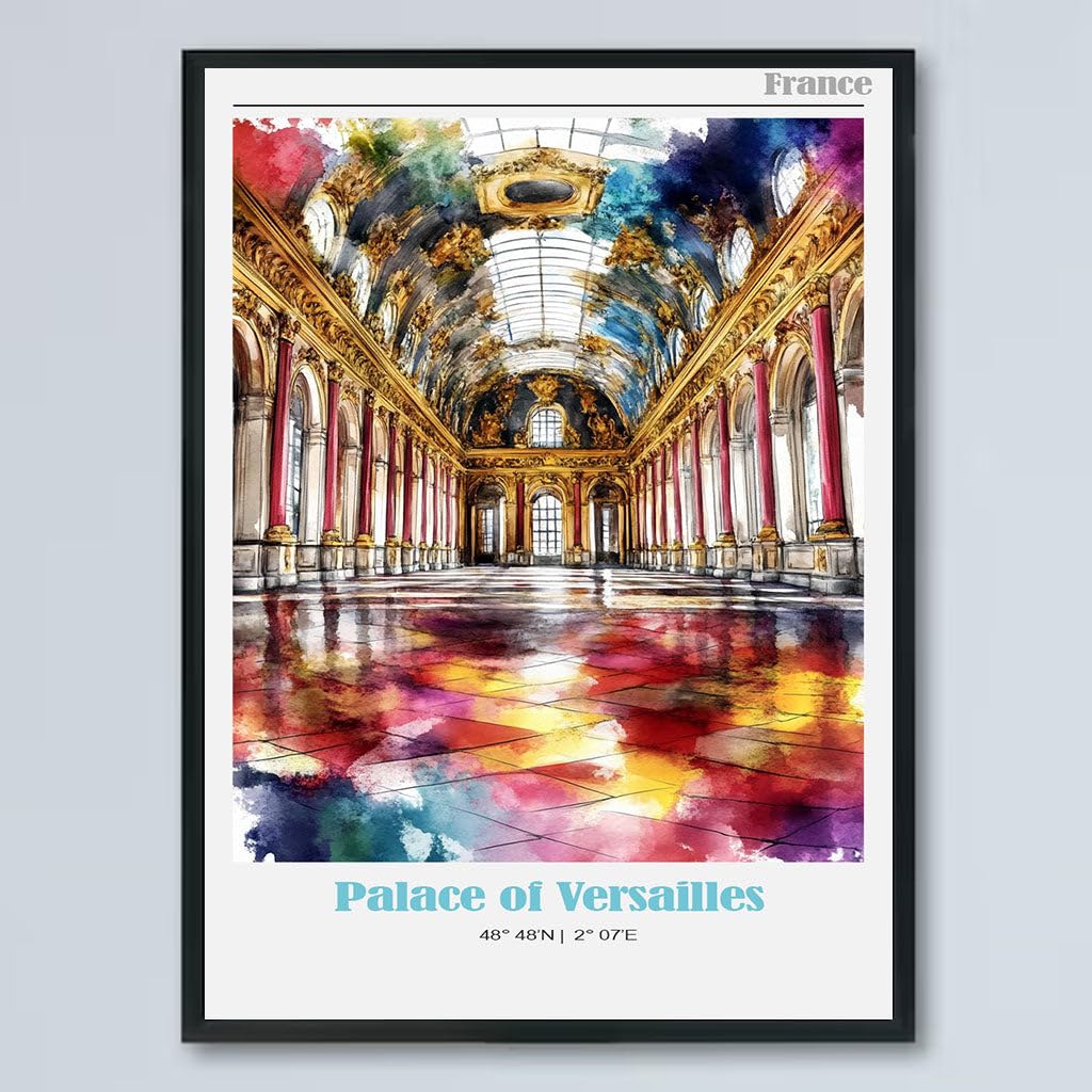 Amazon.com: Palace of Versailles- France Travel Poster, Canvas