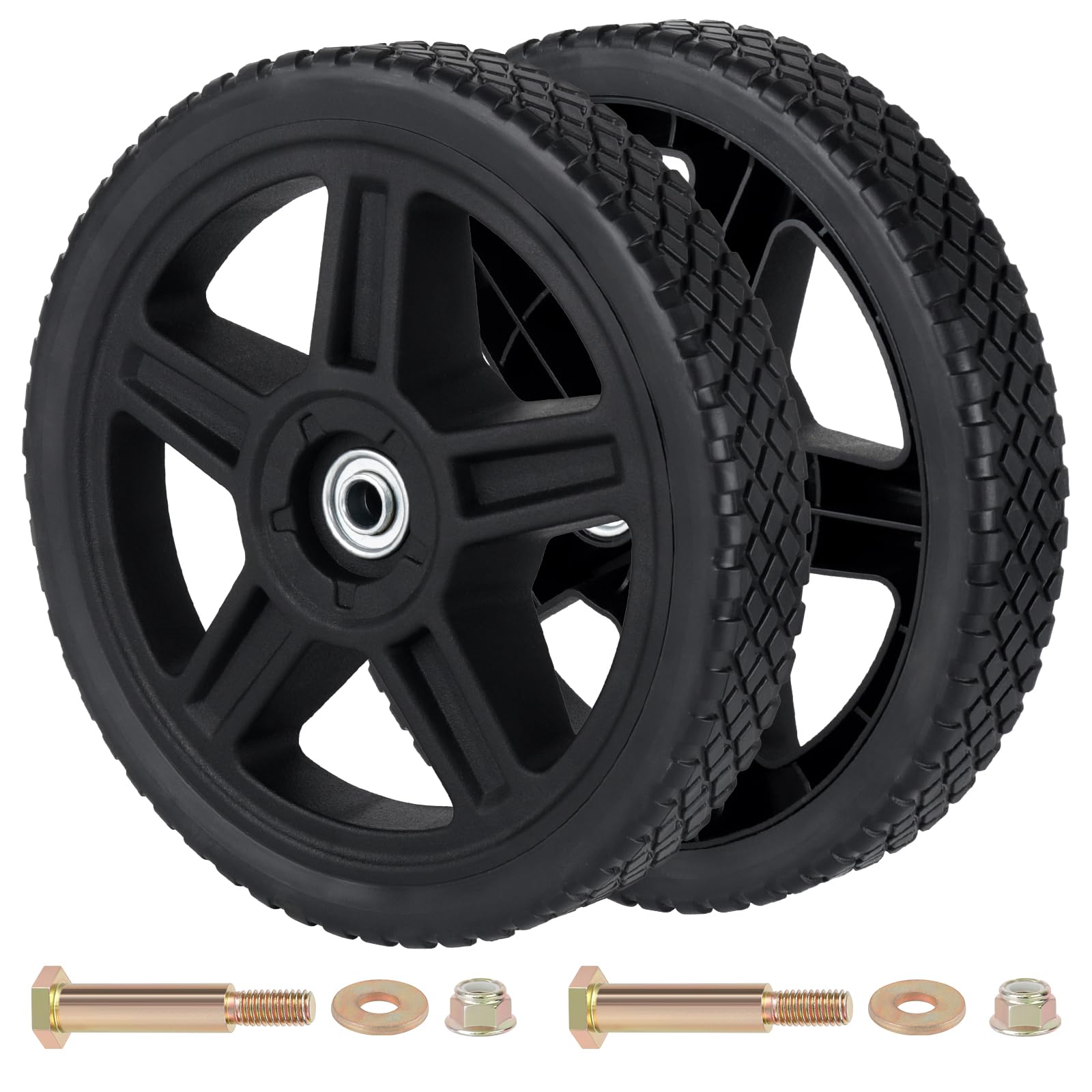 CheeMuii 10 Inch Push Mower Wheels with Bolts