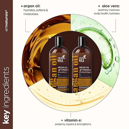 Miniatura 4 de artnaturals Juego de champú y acondicionador marroquí con aceite de argán para la pérdida del cabello, (2 x 16 onzas líquidas16.0 fl oz),