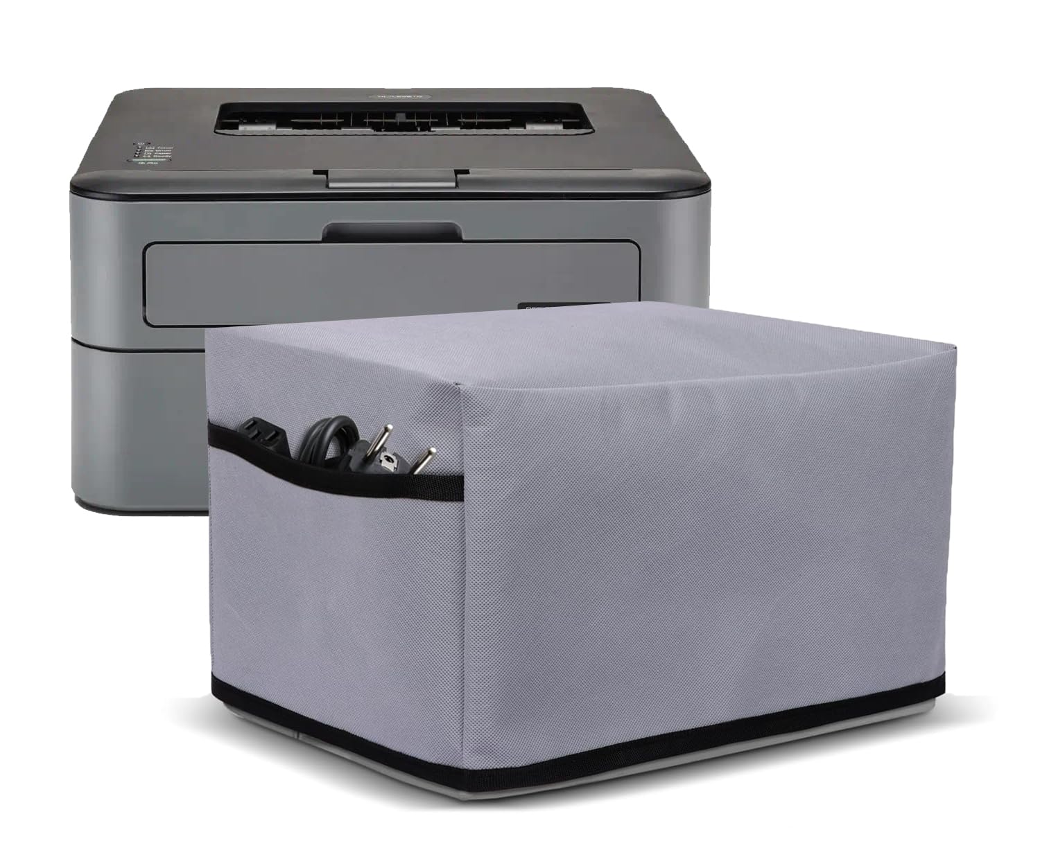 dust & water proof printer cover for brother hl-l2321d / hl-l2400d / hl-l2440dw / hl-b2080dw / hl-b2000d (grey)