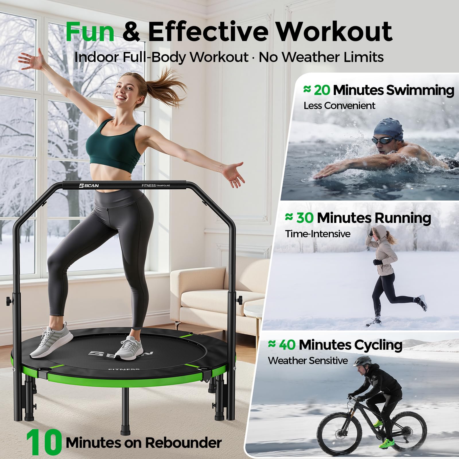 bellicon Trampolin 112 cm (schwarz) Klappbare Beine