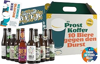 Prost Koffer - Premium Bier Geschenk Paket - 10 x 330ml Craft Beer Flasche - Biergeschenk für Männer - Tasting zu Hause, Männerhandtasche, Geburtstagsgeschenk für Männer, Vatertagsgeschenk