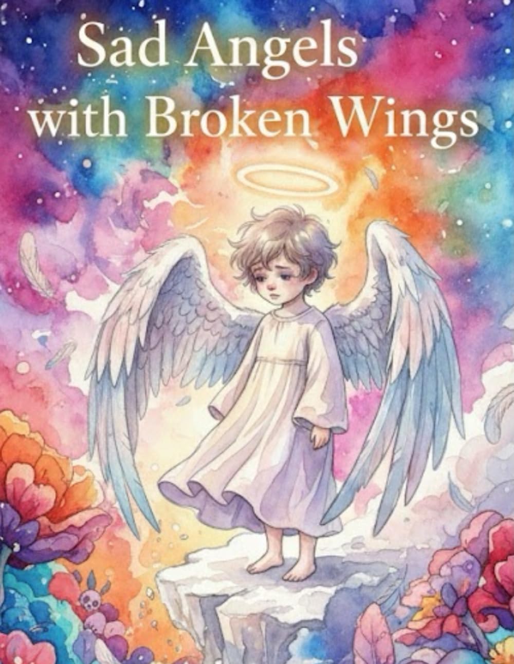 Sad Angels with Broken Wings: A Creepy Cute Coloring Book of Fallen Angels