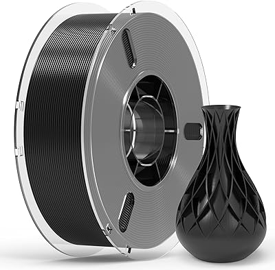 22 - RAMBERY Black PLA+ 3D Printer Filament 1.75mm 1kg Spool Toughness Upgraded 3D Printing Filament Neatly Wound Fit Most FDM Printers