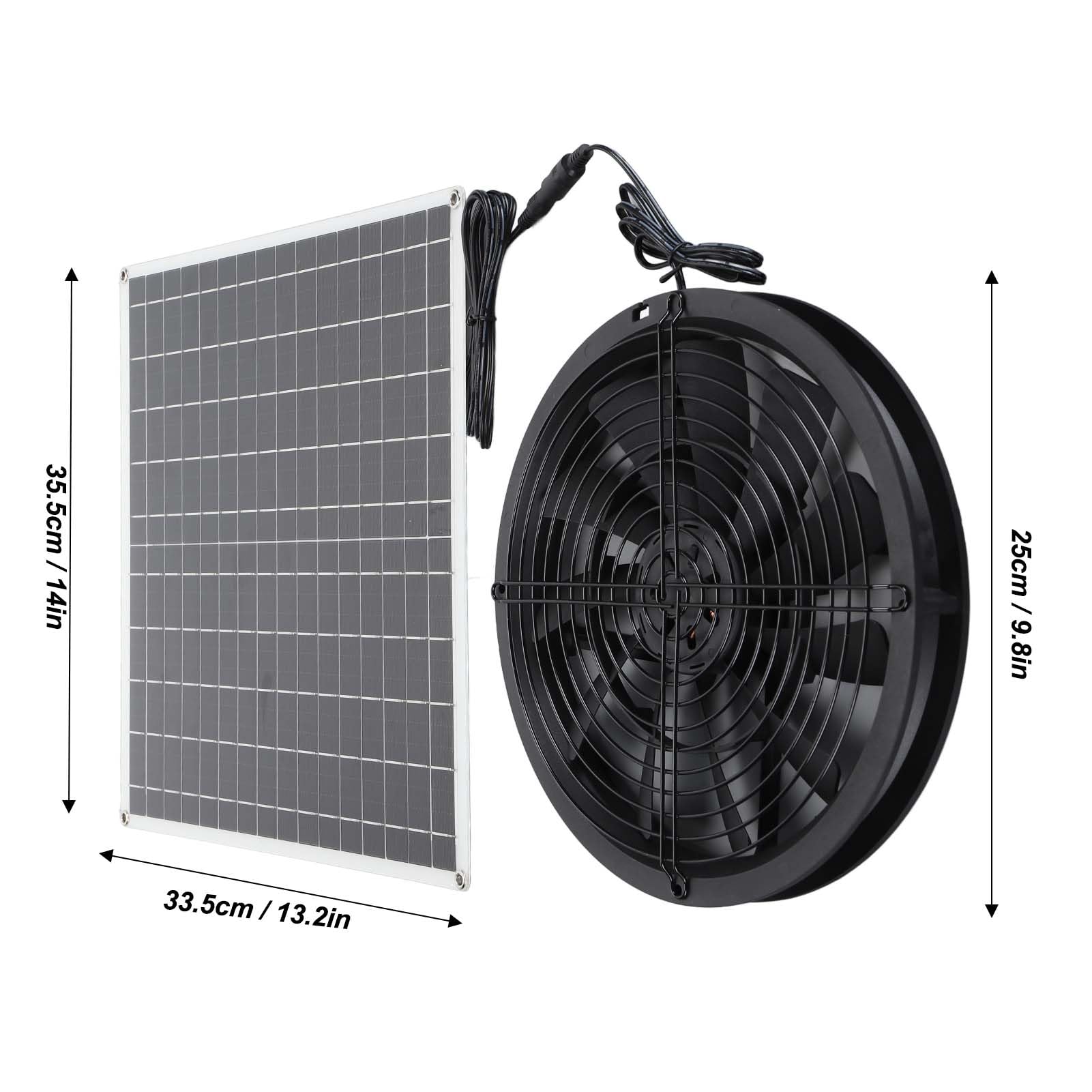 Wentylator solarny |Szybka wentylacja o mocy 20 W dla kurników/szklarni/kurników |Odporny na warunki pogodowe i rdzę wentylator ABS z wirnikiem 25 cm