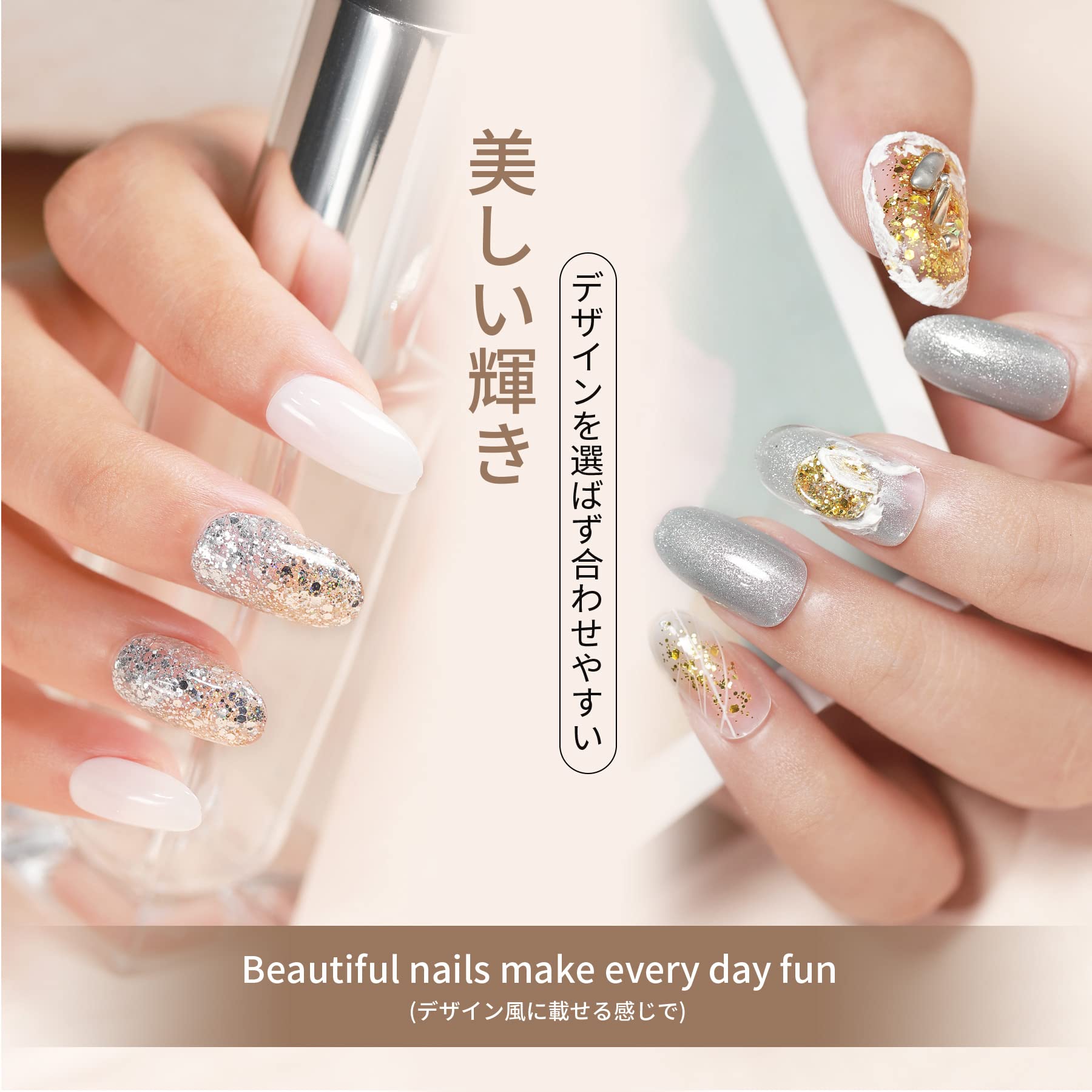 経典ブランド ジェルネイル LULUGEL | Amazon キラキラ 系 ゴールド シルバー ネイルパーツ
