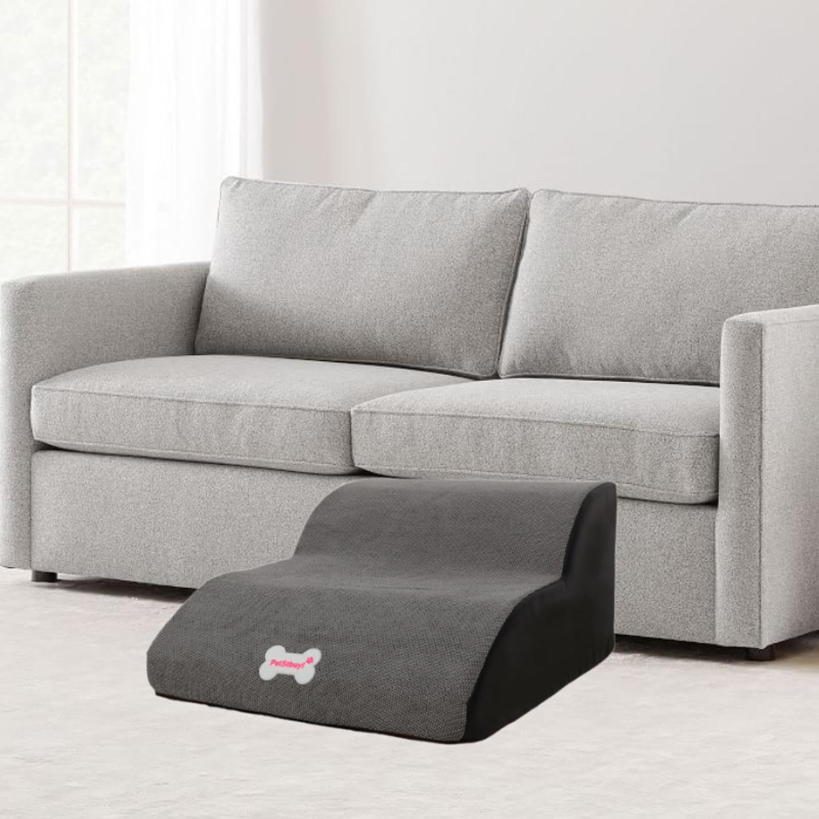 Escalier pour Chien, Deux Marches, échelle pour Animaux, Rampe D'accès pour Canapé, Housse Amovible, éponge de Polyester Douce, Antidérapant, pour