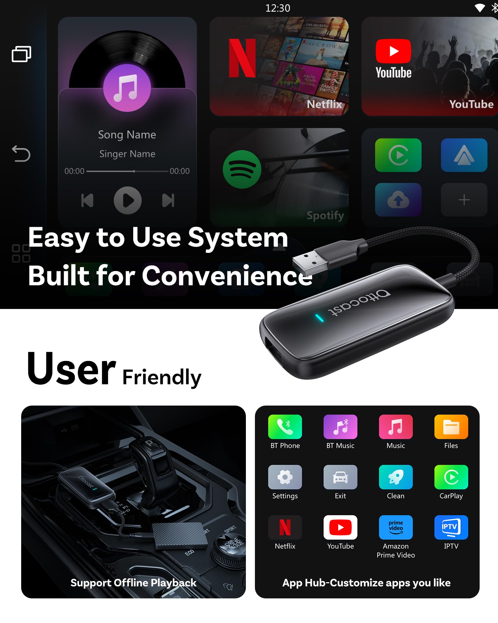 Amazon.com: OTTOCAST Play2Video Ultra – Wireless CarPlay & Android