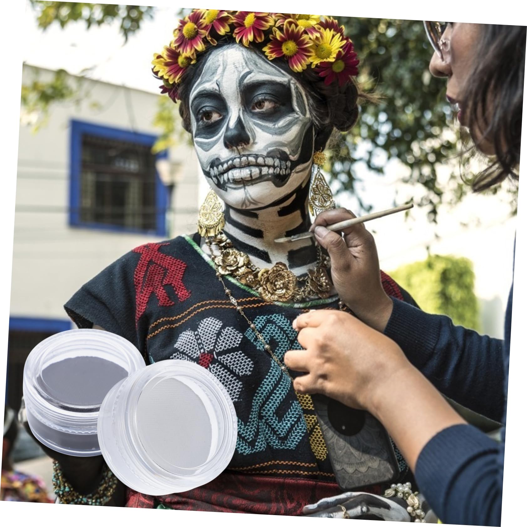Angoily 6piezas Pintura Facial Para Halloween Maquillaje De Cosplay Cera De Maquillaje Para Efectos Especiales Pintura Facial Negro y Para Fiestas y Festivales