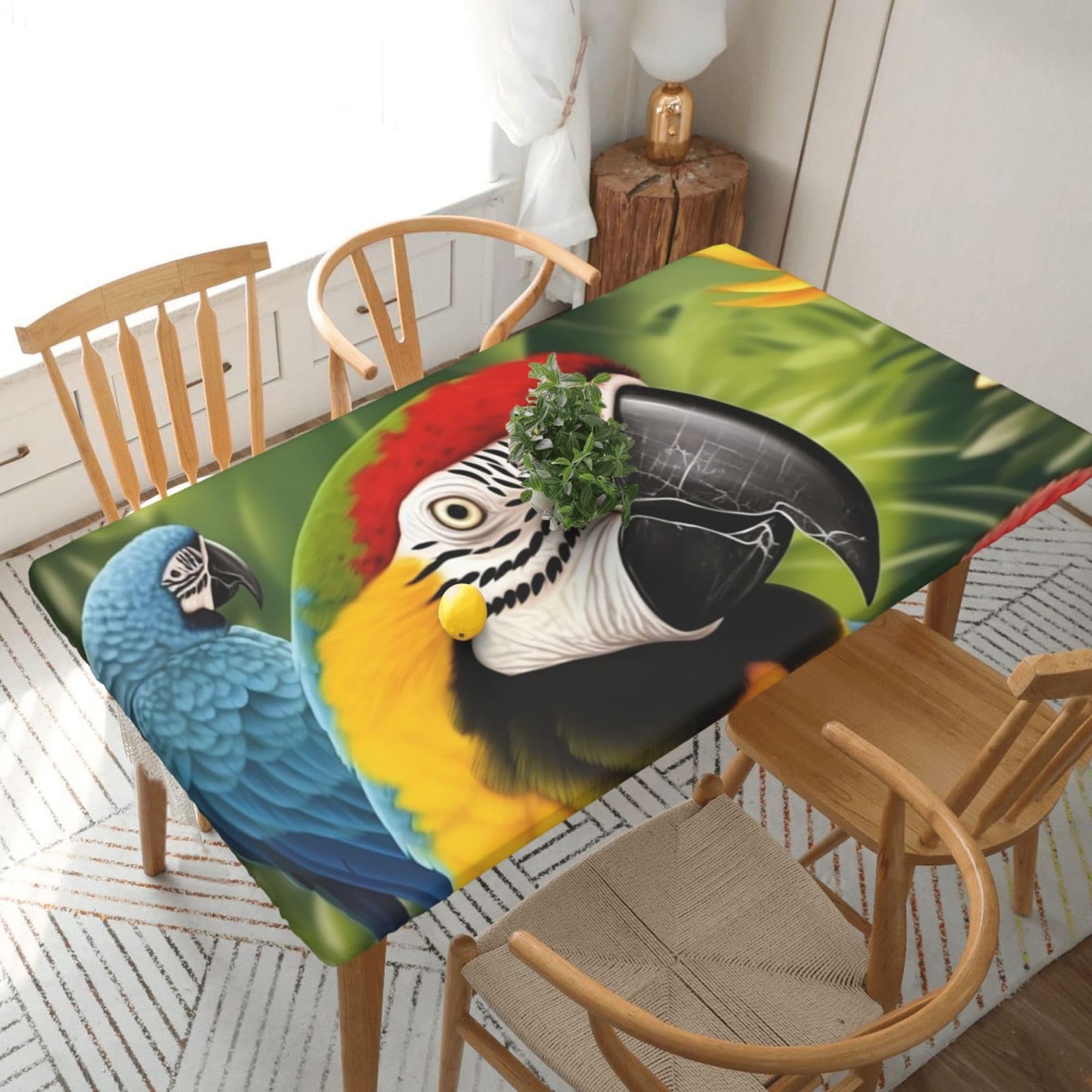 Nappe perroquet tropical 76x152cm étanche pour protéger une table de jardin
